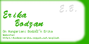 erika bodzan business card